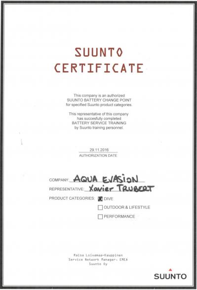 Certificat sav suunto